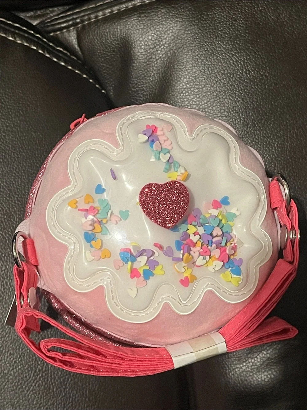 Claire’s Pink Cupcake Shaker Crossbody Purse Bag | NWT